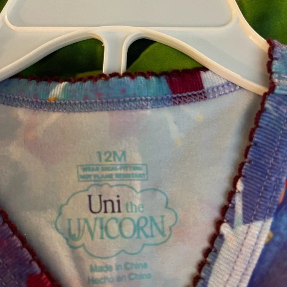 Uni the Unicorn Blue & Purple Unicorns Pajama Set, 12 months, NWT​ - Picture 5 of 6